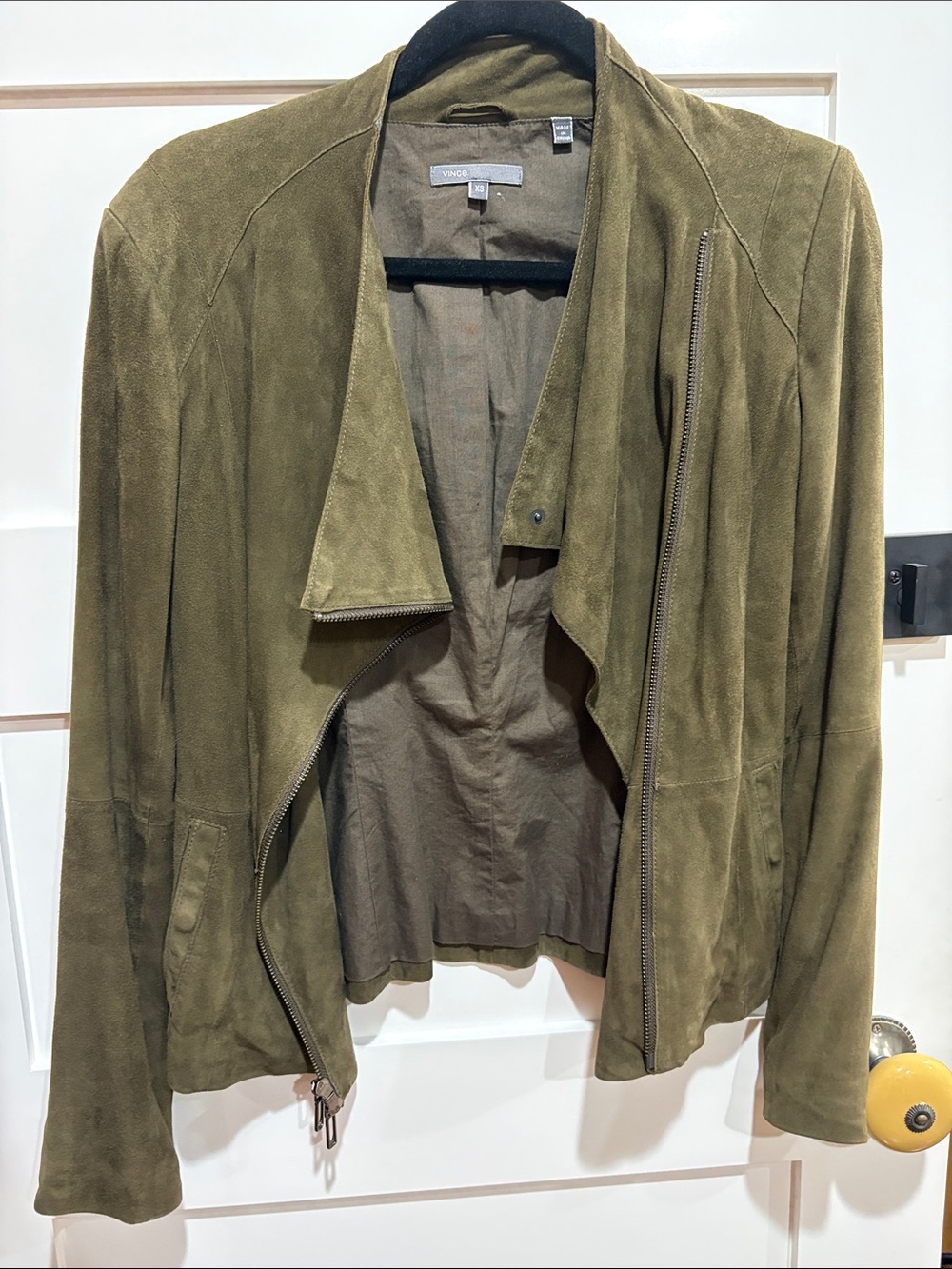 Vince olive suede moto jacket